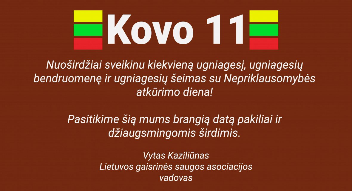 LGSA vadovo sveikinimas Kovo 11-osios proga